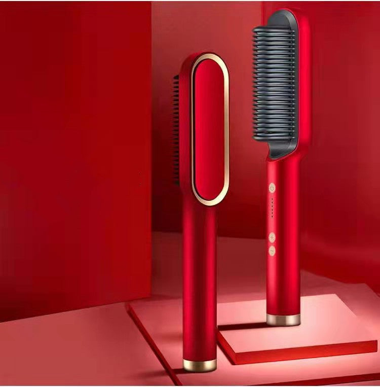 Nueva plancha de pelo 2 en 1: peine caliente, rizador de doble propósito, cepillo eléctrico para el pelo.