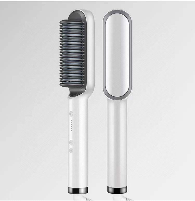 Nueva plancha de pelo 2 en 1: peine caliente, rizador de doble propósito, cepillo eléctrico para el pelo.