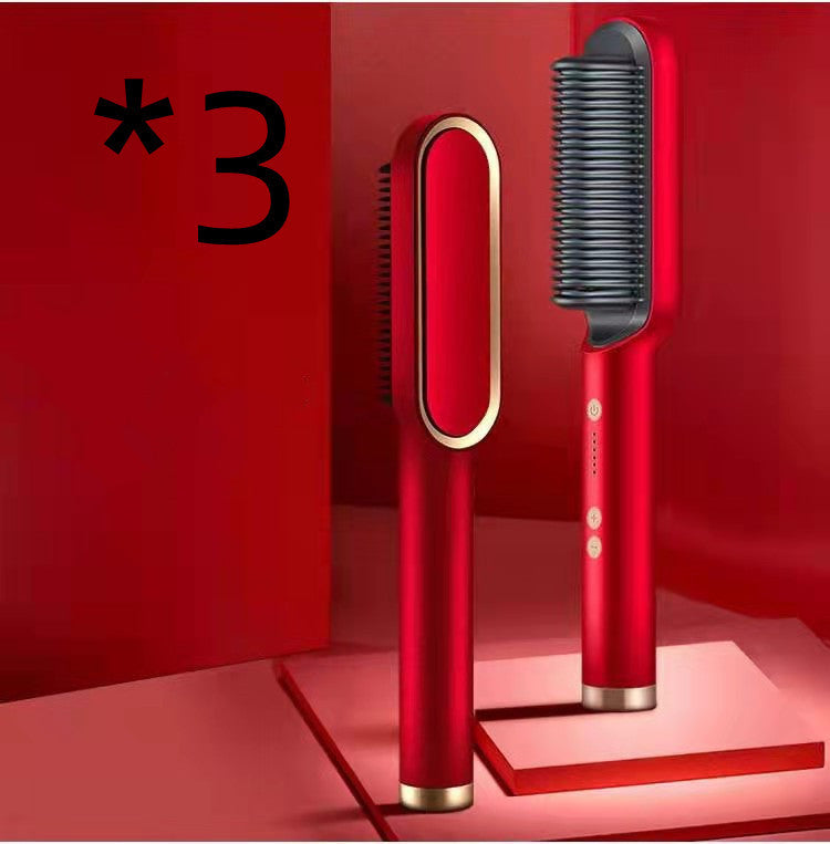 Nueva plancha de pelo 2 en 1: peine caliente, rizador de doble propósito, cepillo eléctrico para el pelo.