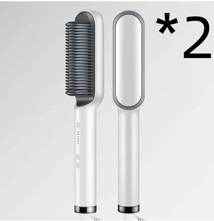Nueva plancha de pelo 2 en 1: peine caliente, rizador de doble propósito, cepillo eléctrico para el pelo.