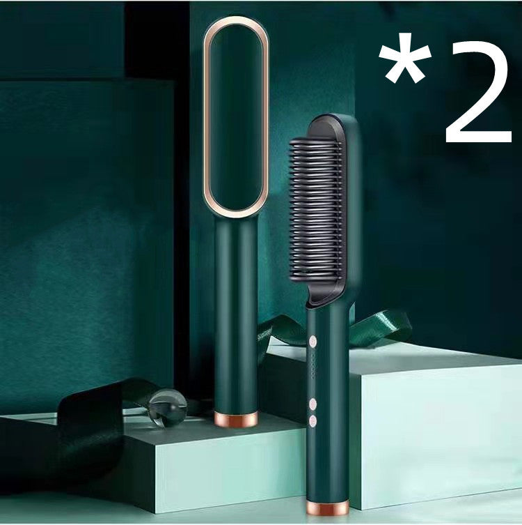 Nueva plancha de pelo 2 en 1: peine caliente, rizador de doble propósito, cepillo eléctrico para el pelo.