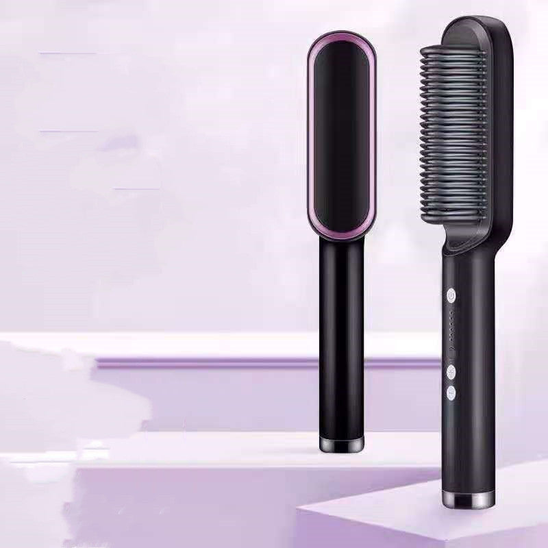Nueva plancha de pelo 2 en 1: peine caliente, rizador de doble propósito, cepillo eléctrico para el pelo.