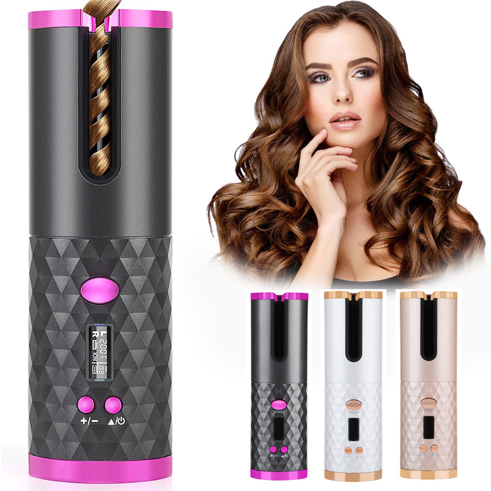 Rizadores de pelo automáticos recargables para mujeres
Rizador portátil con pantalla LCD