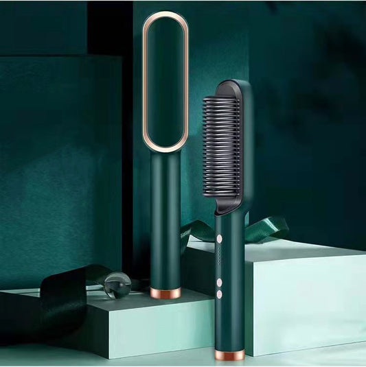 New 2 in 1 Hair Straightener - Heated Comb, Dual-Purpose Curling Iron, Electric Hair Brush.