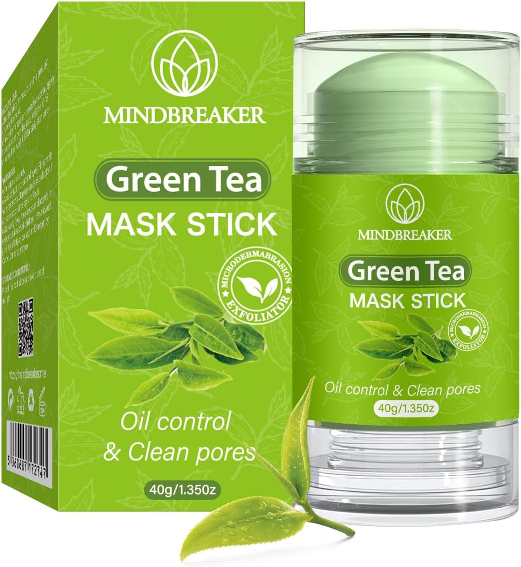Masque Au Thé Vert Pour Le Visage, Masque Nettoyant En Profondeur Pour Le Visage Masque Soin De La Peau Démaquillant Purifiant Huile De Contrôle (Green Tea Mask Stick-2 Pack)