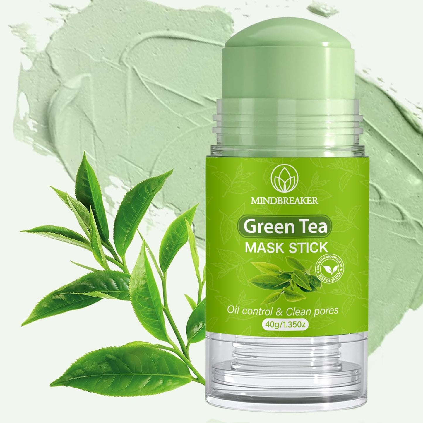 Masque Au Thé Vert Pour Le Visage, Masque Nettoyant En Profondeur Pour Le Visage Masque Soin De La Peau Démaquillant Purifiant Huile De Contrôle (Green Tea Mask Stick-2 Pack)