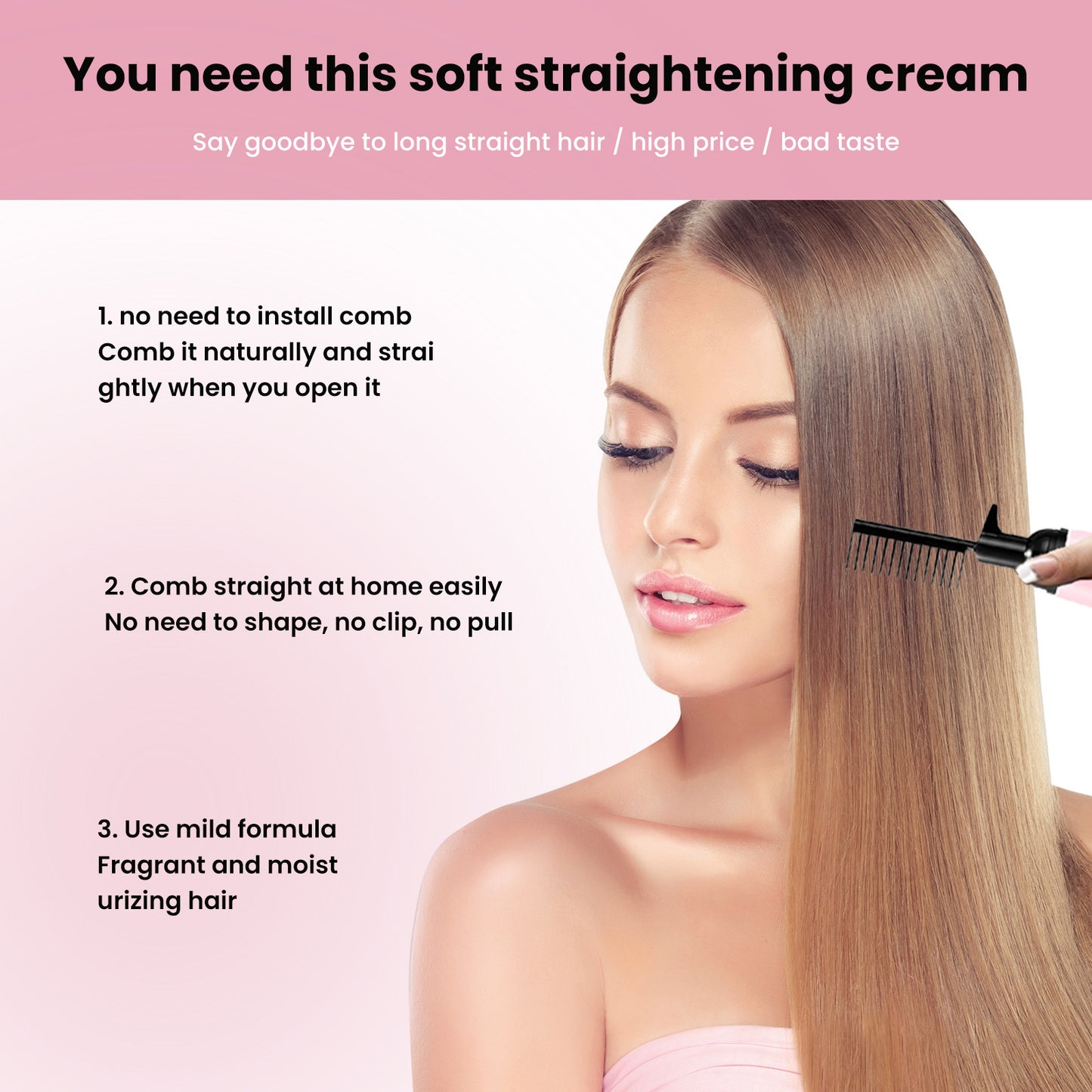 Crème lissante pour cheveux