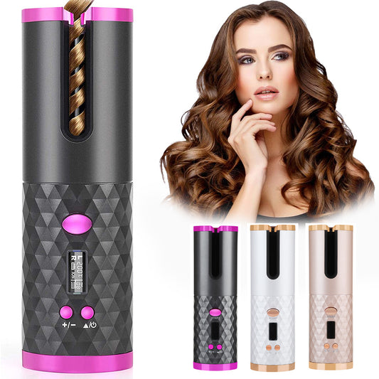 Bigoudis automatique rechargeable Femmes
Fer à friser portable avec affichage LCD